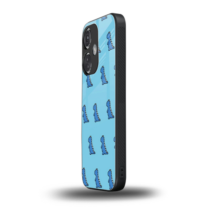 Dino Blue oneplus nord ce 3 mobile cover | shockproof glass phone case