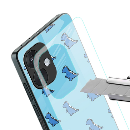 Dino Blue stylish phone case for oneplus nord ce 3 | glossy glass and slim fit