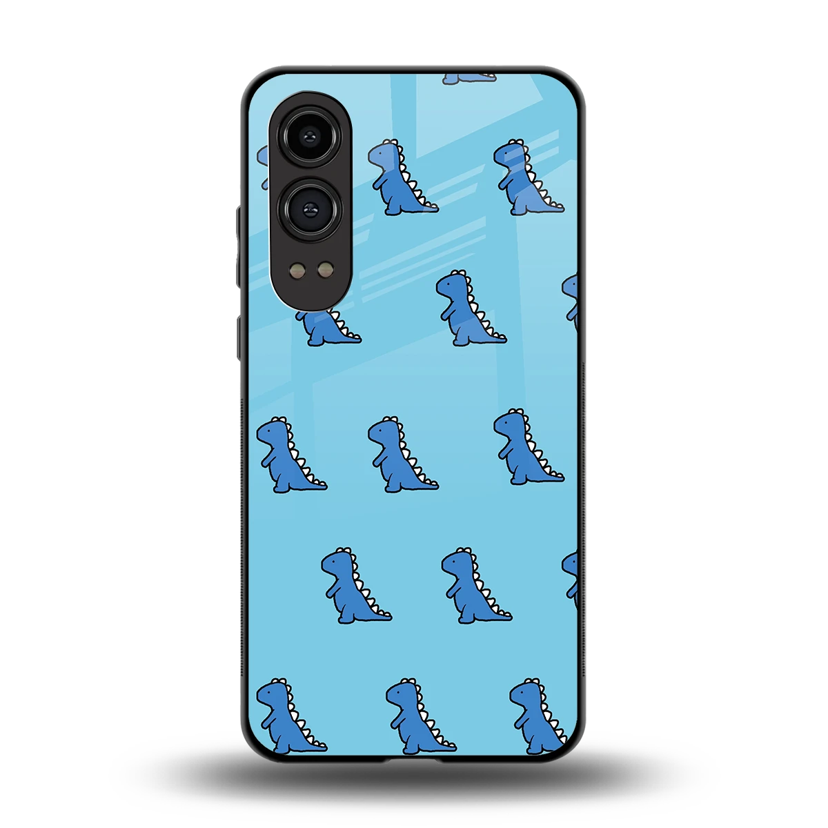 Dino Blue back phone cover | glass case for oneplus nord ce 4 lite