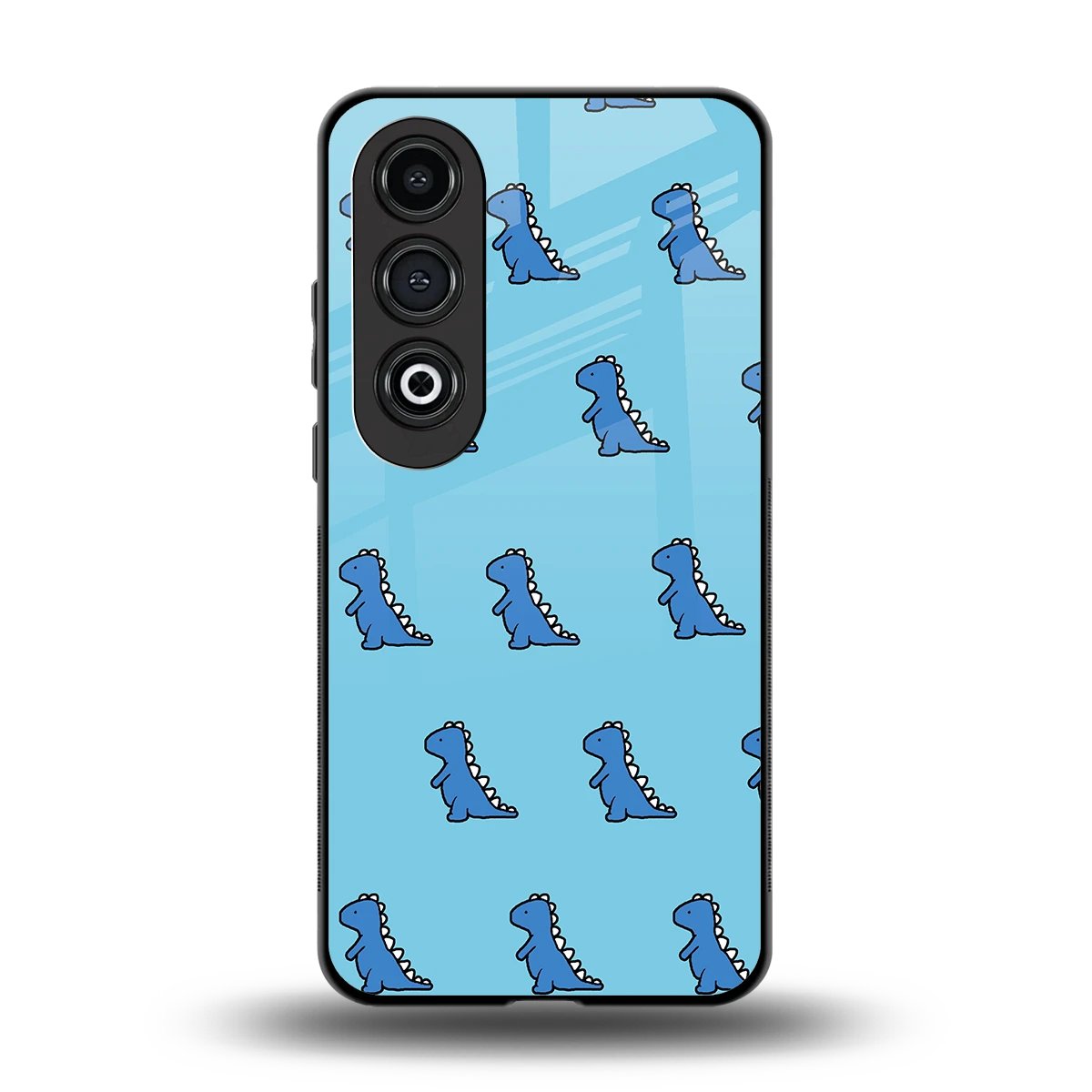Dino Blue back phone cover | glass case for oneplus nord ce 4