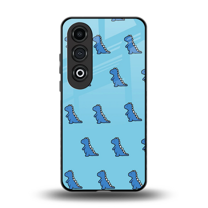 Dino Blue back phone cover | glass case for oneplus nord ce 4