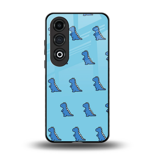 Dino Blue back phone cover | glass case for oneplus nord ce 4