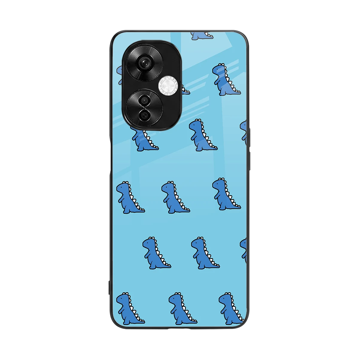 Dino Blue back phone cover | glass case for oneplus nord ce 3 lite
