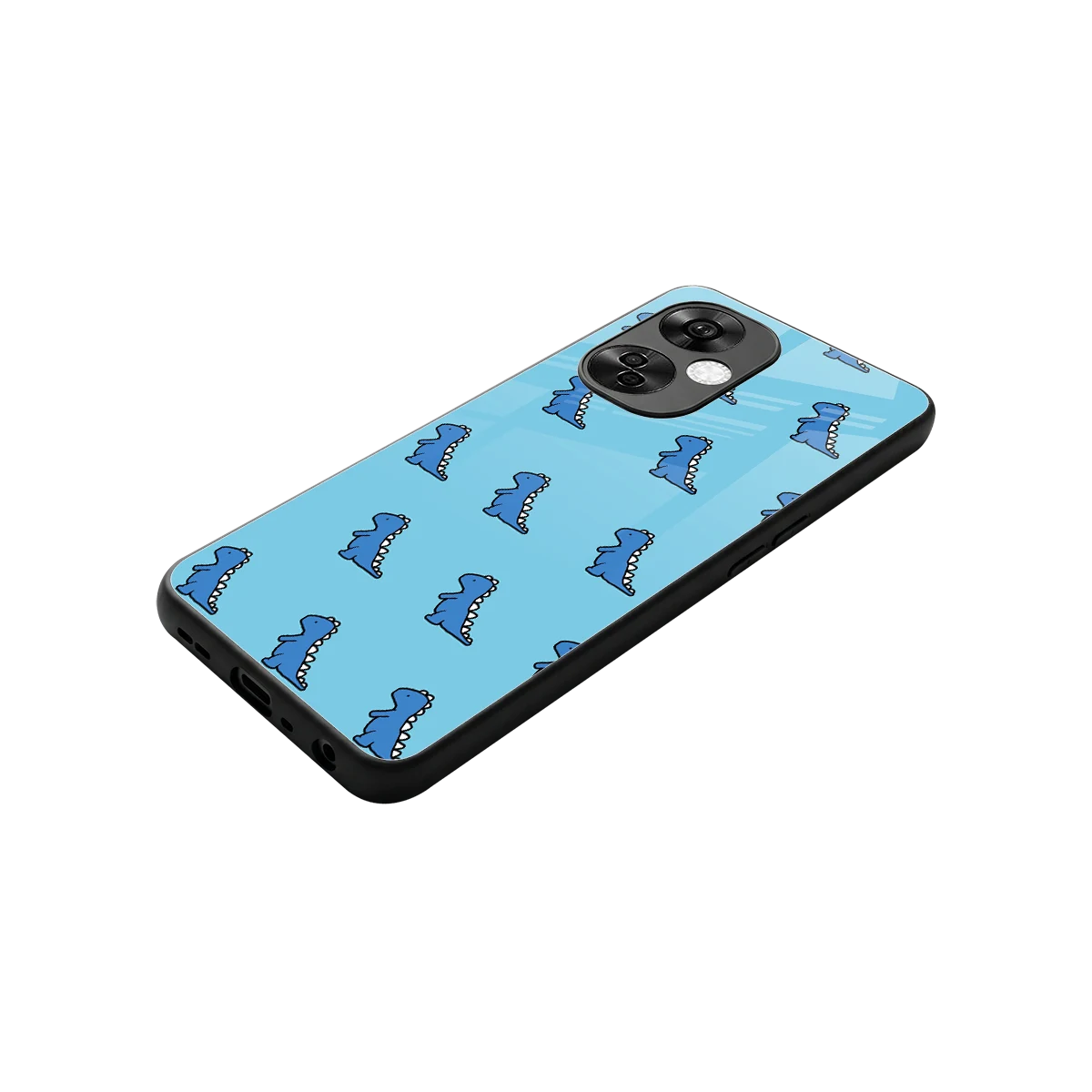 Dino Blue stylish phone case for oneplus nord ce 3 lite | glossy glass and slim fit