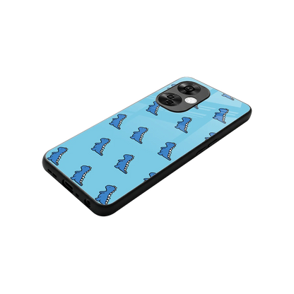 Dino Blue stylish phone case for oneplus nord ce 3 lite | glossy glass and slim fit