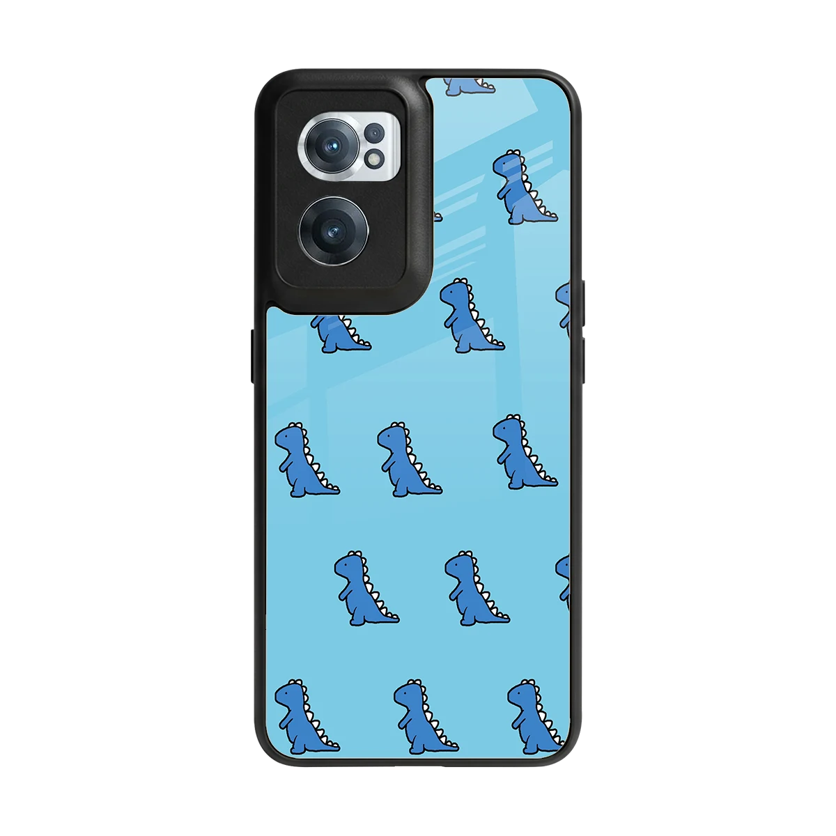 Dino Blue back phone cover | glass case for oneplus nord ce 2
