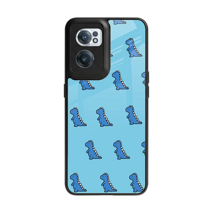 Dino Blue back phone cover | glass case for oneplus nord ce 2