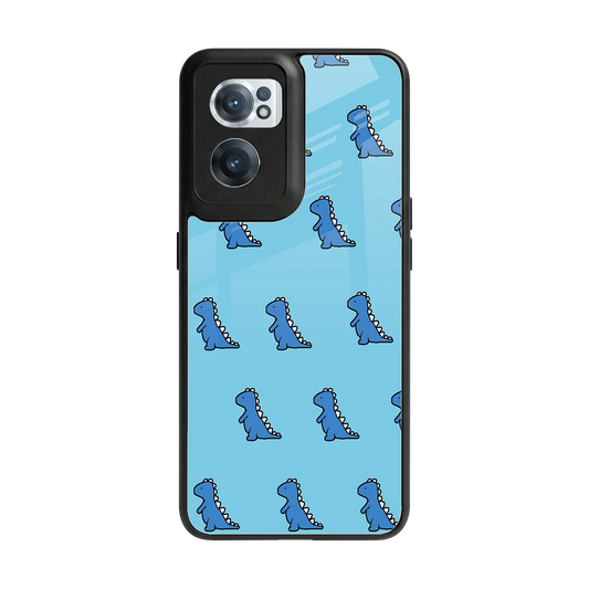 Dino Blue back phone cover | glass case for oneplus nord ce 2