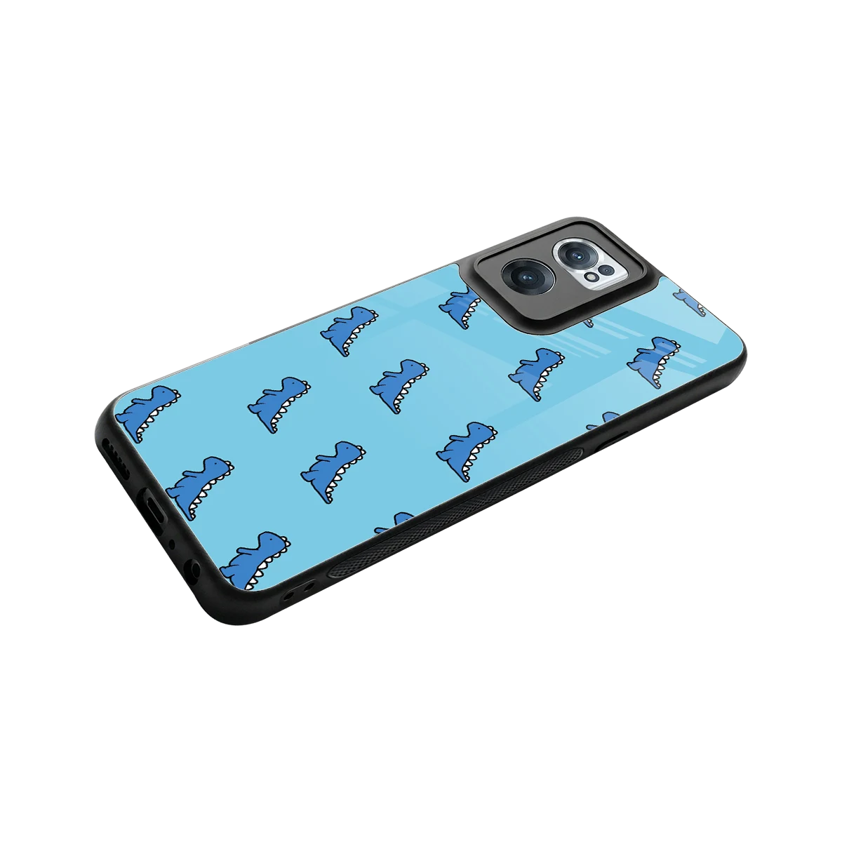 Dino Blue stylish phone case for oneplus nord ce 2 | glossy glass and slim fit