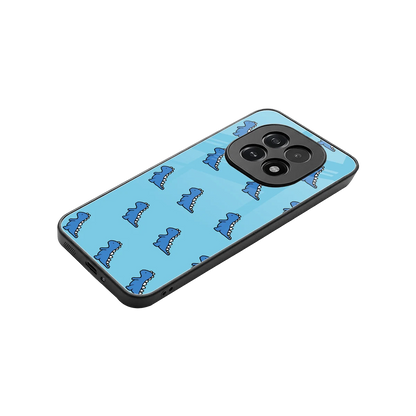 Dino Blue stylish phone case for oppo f29 5g | glossy glass and slim fit