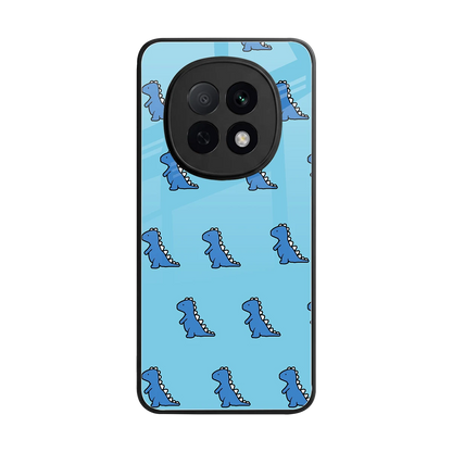 Dino Blue back phone cover | glass case for oppo f29 pro 5g