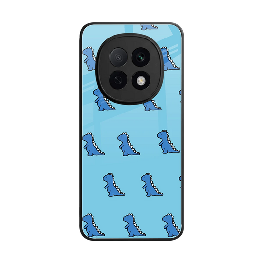 Dino Blue back phone cover | glass case for oppo f29 pro 5g