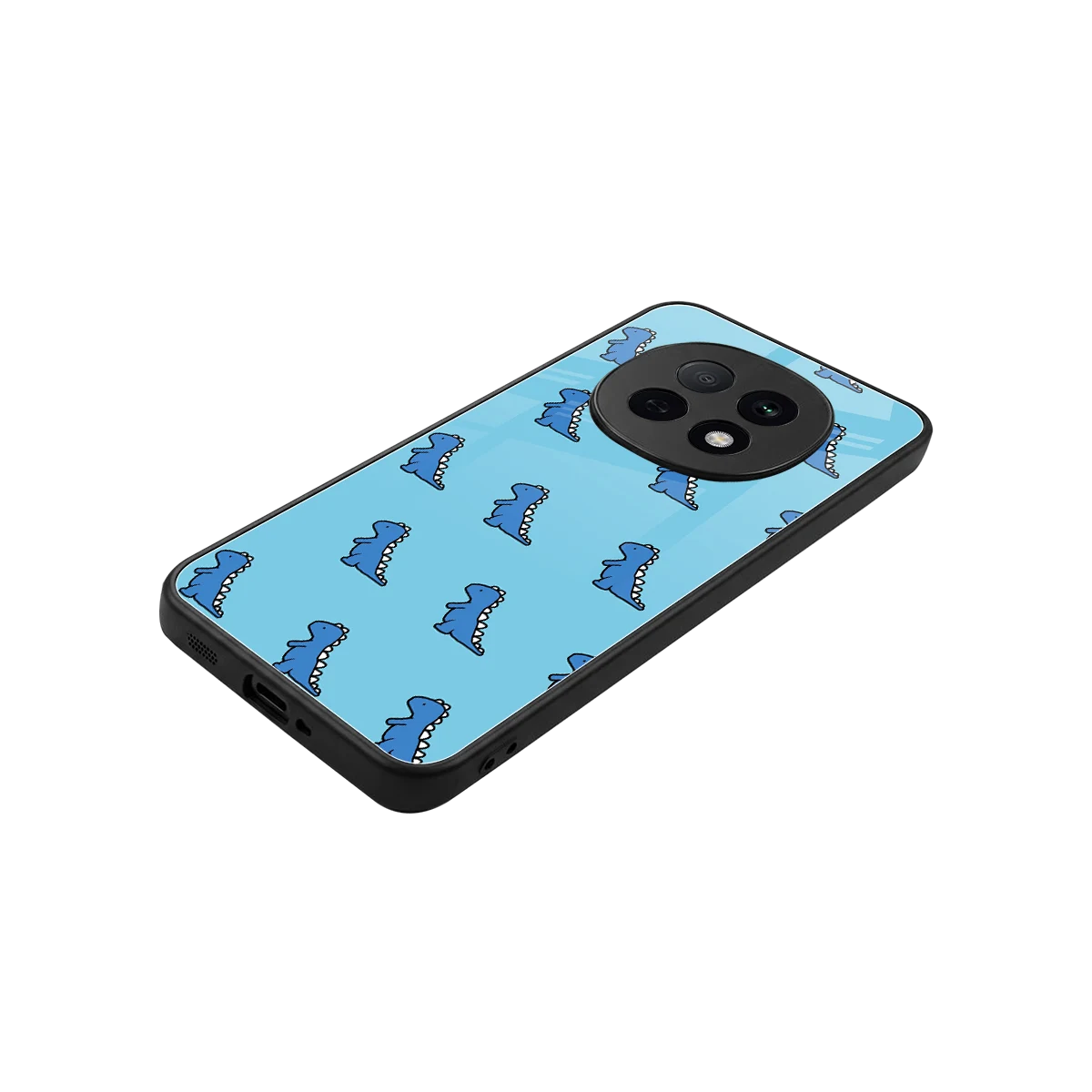 Dino Blue stylish phone case for oppo f29 pro 5g | glossy glass and slim fit