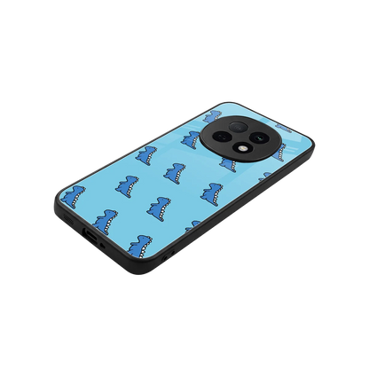 Dino Blue stylish phone case for oppo f29 pro 5g | glossy glass and slim fit