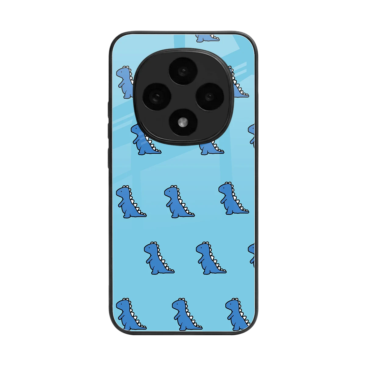 Dino Blue back phone cover | glass case for oppo f31 pro 5g