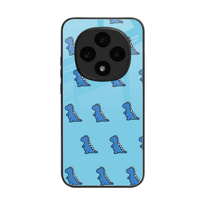 Dino Blue back phone cover | glass case for oppo f31 pro 5g