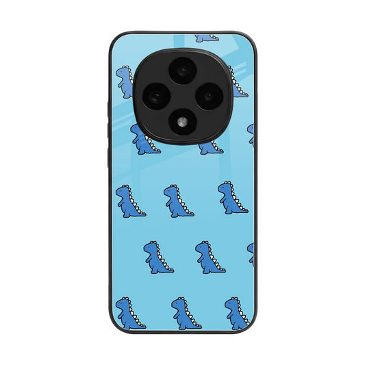 Dino Blue back phone cover | glass case for oppo f31 pro 5g