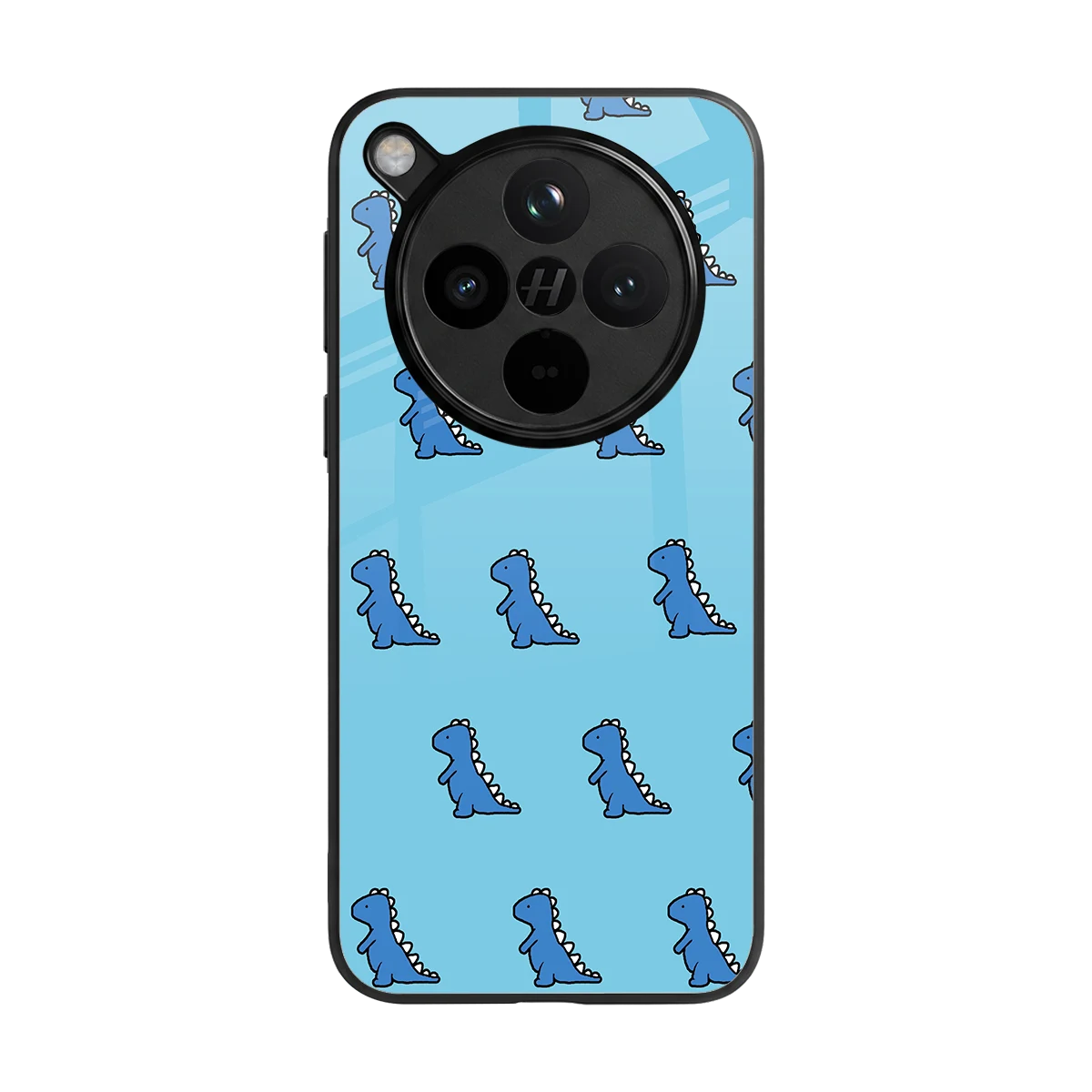 Dino Blue back phone cover | glass case for oppo find x8