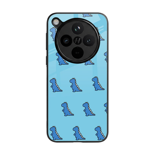 Dino Blue back phone cover | glass case for oppo find x8