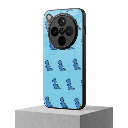 Dino Blue oppo find x8 mobile cover | shockproof glass phone case