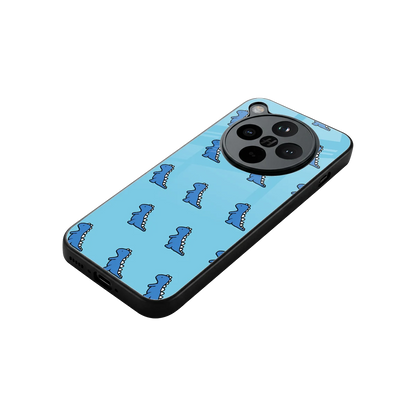 Dino Blue stylish phone case for oppo find x8 | glossy glass and slim fit