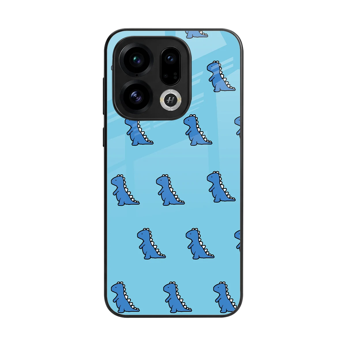 Dino Blue back phone cover | glass case for oppo find x9