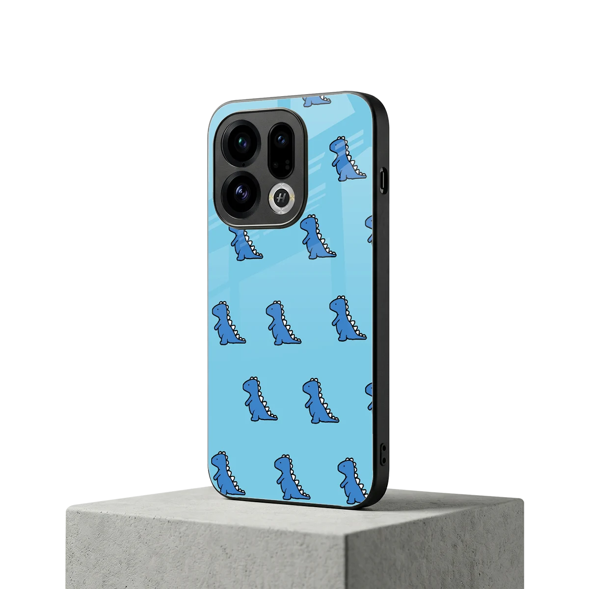 Dino Blue oppo find x9 mobile cover | shockproof glass phone case