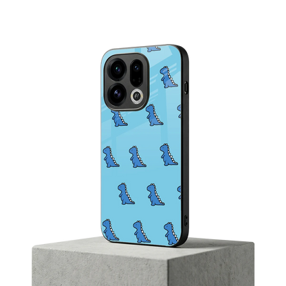 Dino Blue oppo find x9 mobile cover | shockproof glass phone case