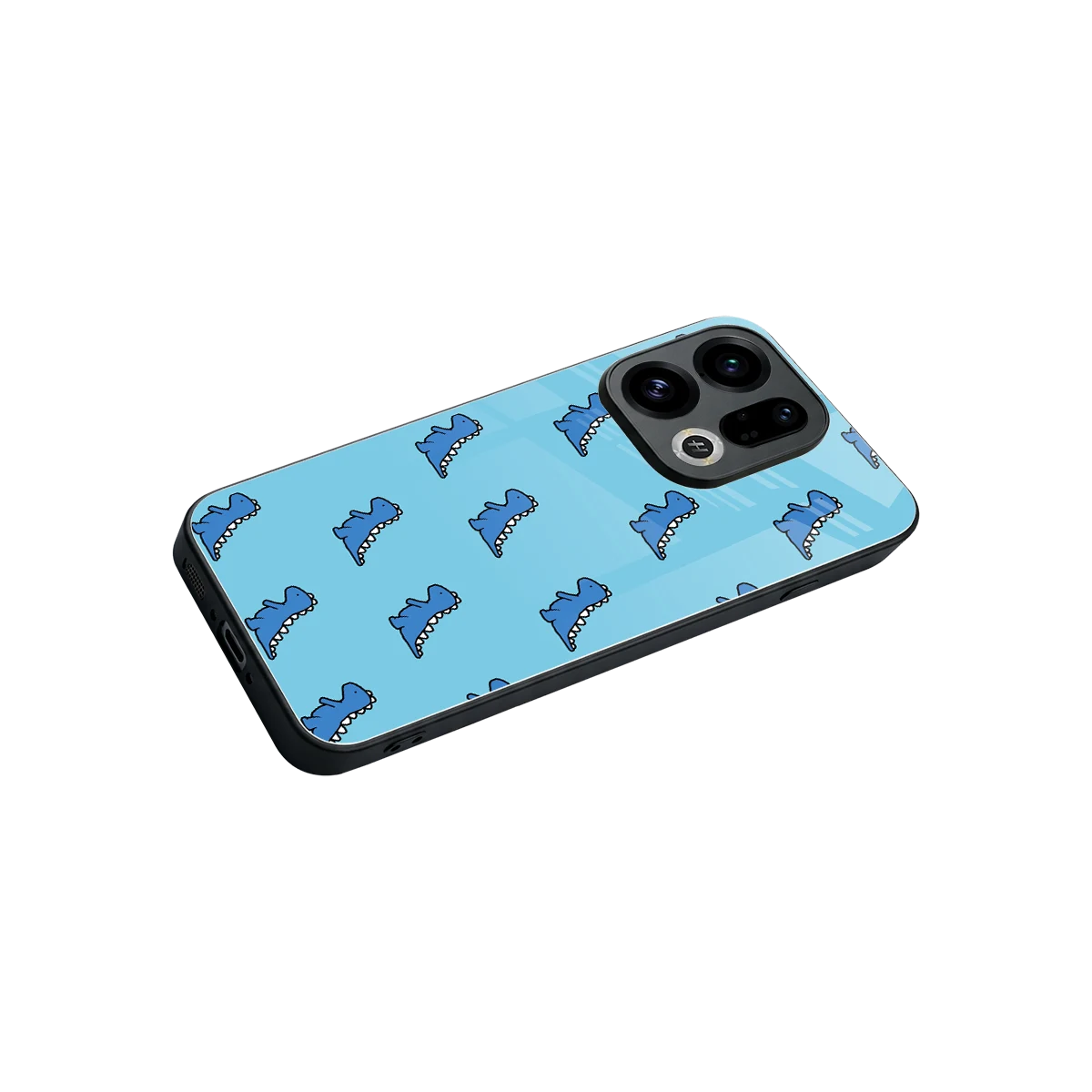 Dino Blue stylish phone case for oppo find x9 | glossy glass and slim fit
