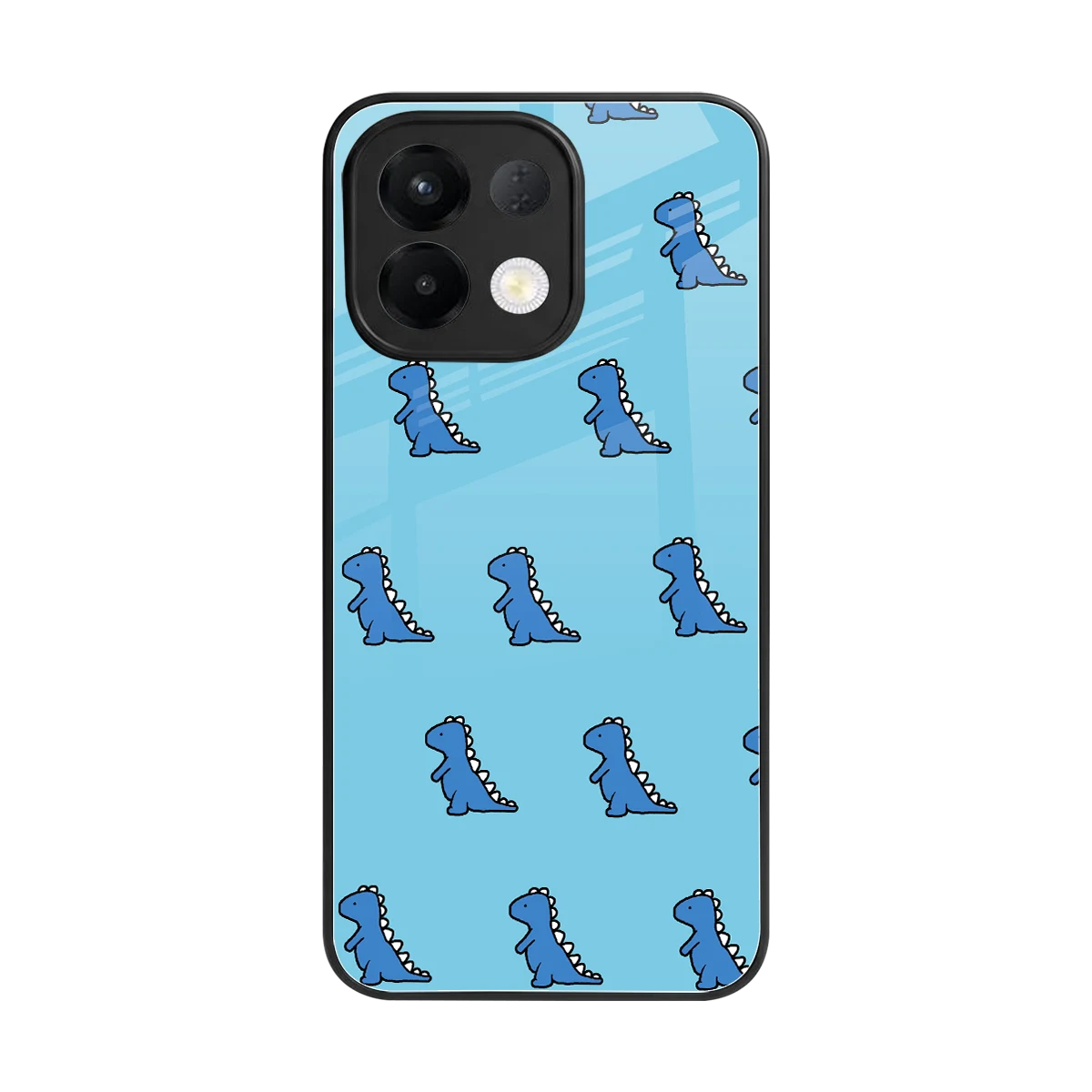 Dino Blue back phone cover | glass case for oppo k13 5g