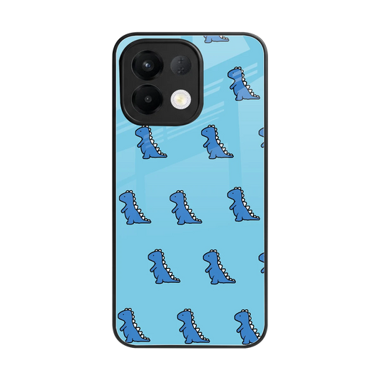 Dino Blue back phone cover | glass case for oppo k13 5g
