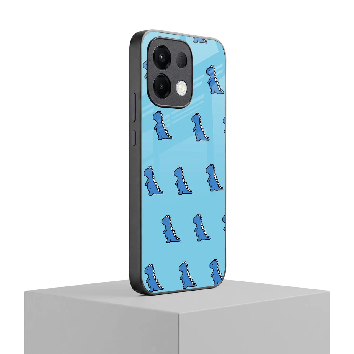 Dino Blue oppo k13 5g mobile cover | shockproof glass phone case