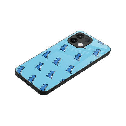 Dino Blue stylish phone case for oppo k13 5g | glossy glass and slim fit