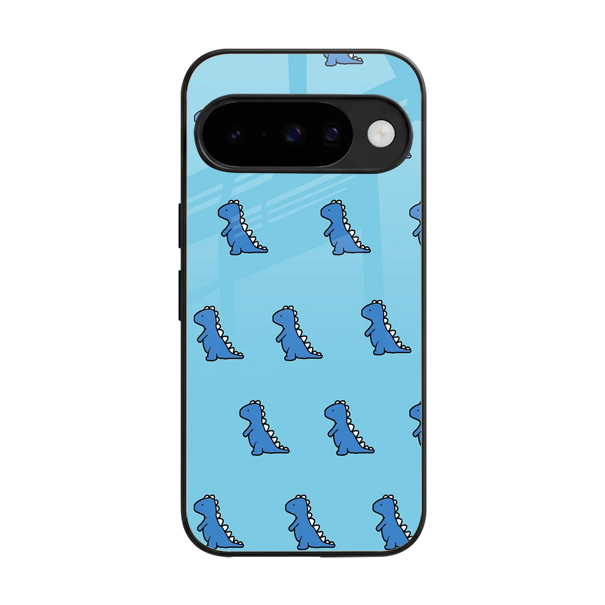 Dino Blue back phone cover | glass case for google pixel 10