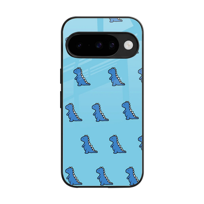 Dino Blue back phone cover | glass case for google pixel 10