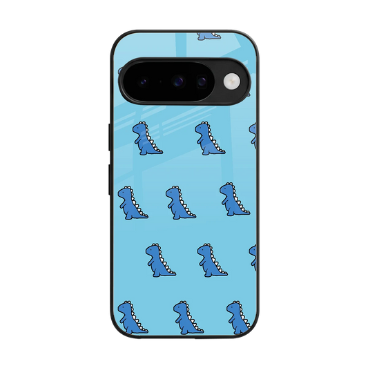 Dino Blue back phone cover | glass case for google pixel 10