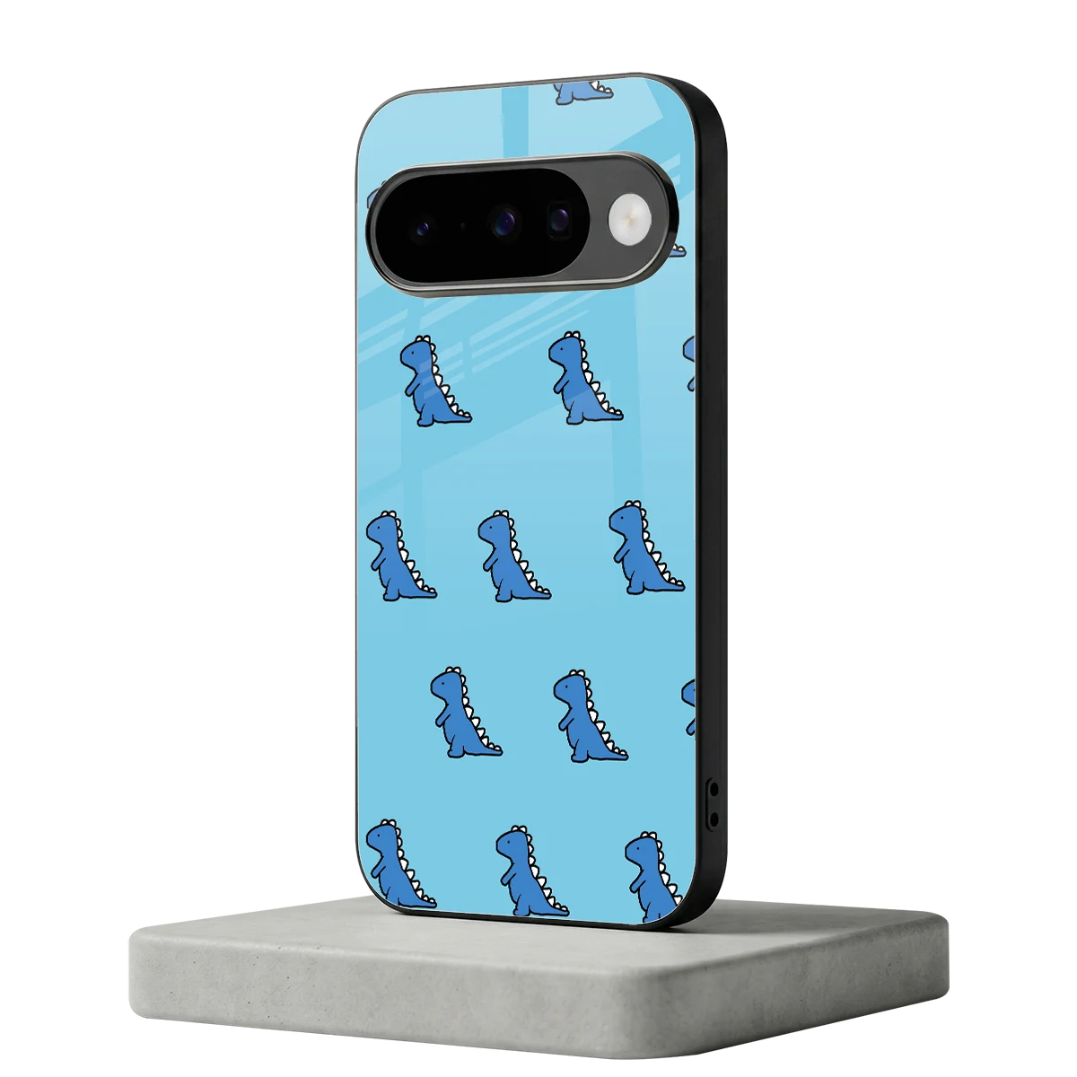 Dino Blue google pixel 10 mobile cover | shockproof glass phone case