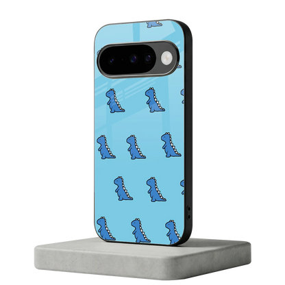 Dino Blue google pixel 10 mobile cover | shockproof glass phone case