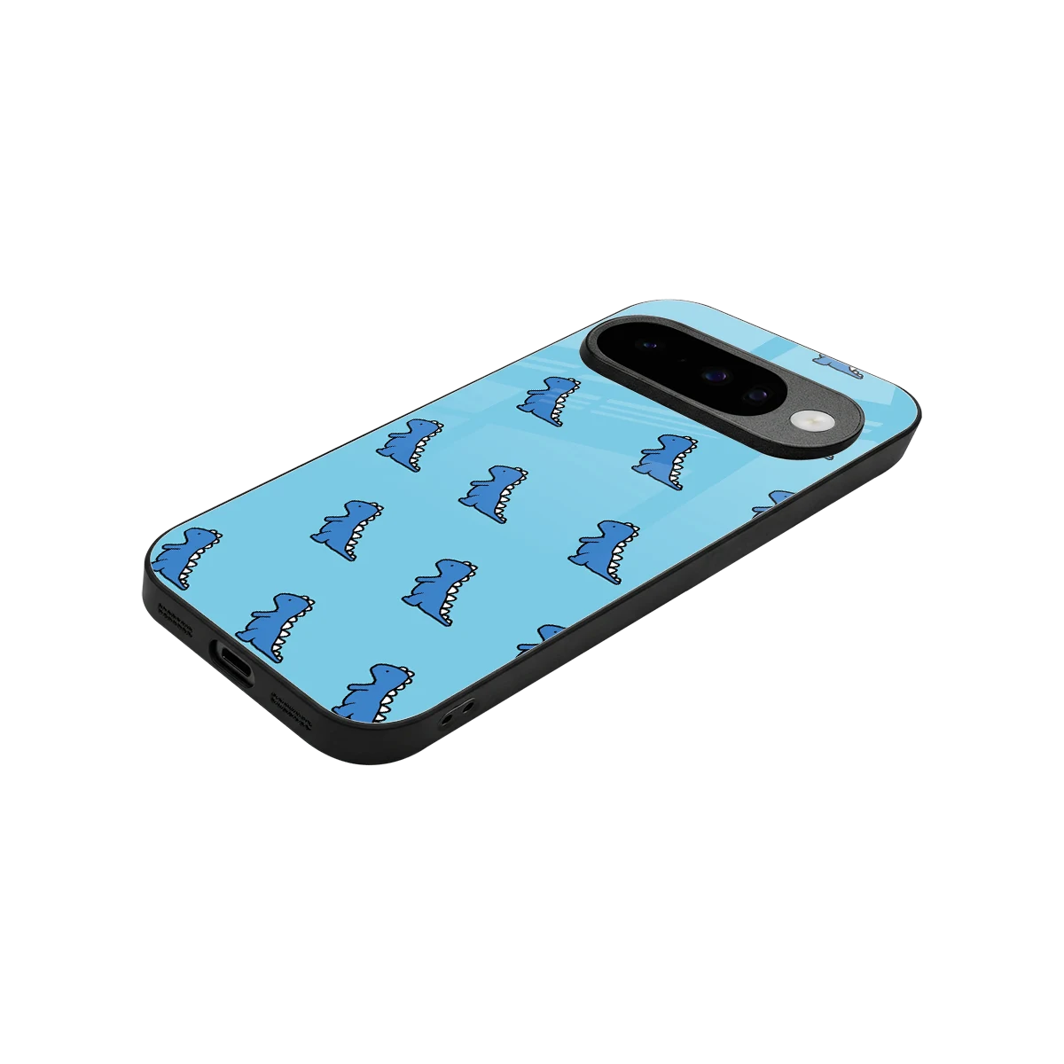 Dino Blue stylish phone case for google pixel 10 | glossy glass and slim fit