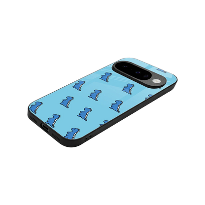 Dino Blue stylish phone case for google pixel 10 | glossy glass and slim fit