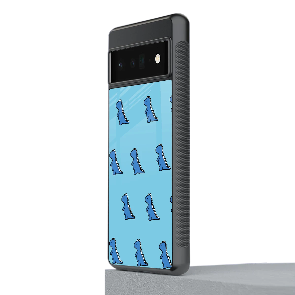 Dino Blue stylish phone case for google pixel 6 pro | glossy glass and slim fit
