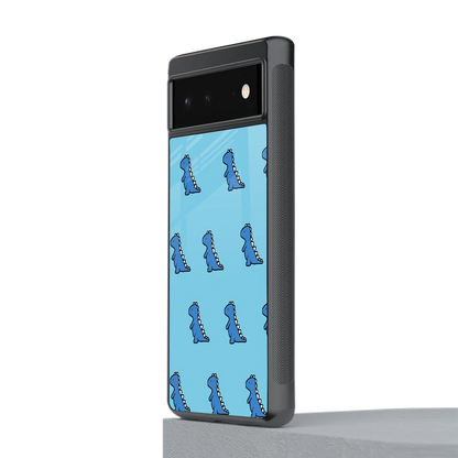 Dino Blue stylish phone case for google pixel 6 | glossy glass and slim fit