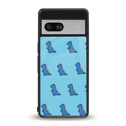 Dino Blue back phone cover | glass case for google pixel 7
