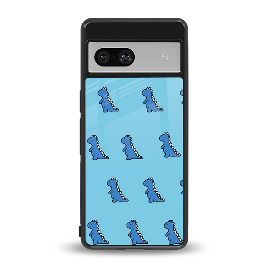 Dino Blue back phone cover | glass case for google pixel 7
