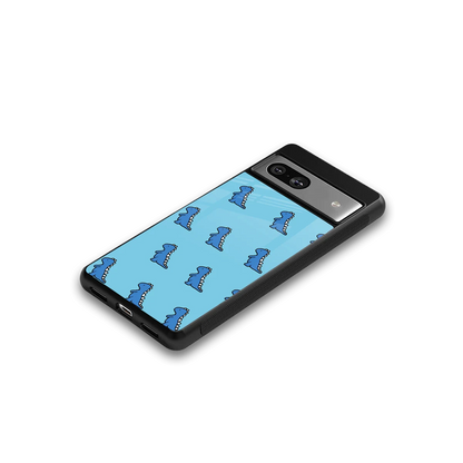 Dino Blue google pixel 7a mobile cover | shockproof glass phone case