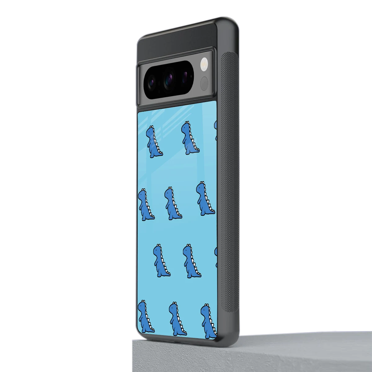 Dino Blue stylish phone case for google pixel 8 pro | glossy glass and slim fit