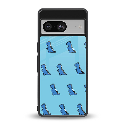 Dino Blue back phone cover | glass case for google pixel 8
