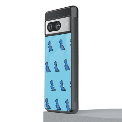 Dino Blue stylish phone case for google pixel 8 | glossy glass and slim fit