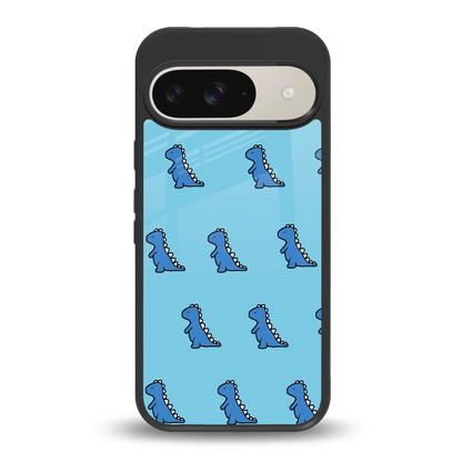 Dino Blue back phone cover | glass case for google pixel 9