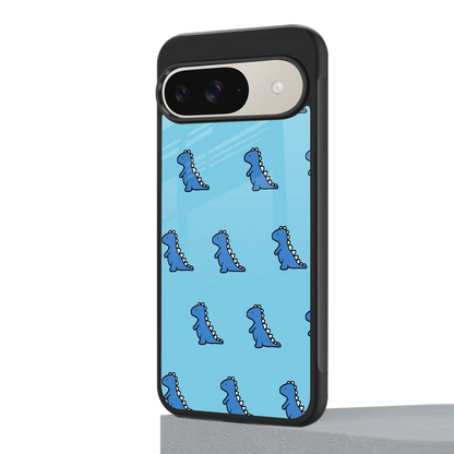 Dino Blue google pixel 9 mobile cover | shockproof glass phone case